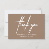 Eenvoudig Minimaal Modern Script Tannine Bedankkaart (Voorkant)