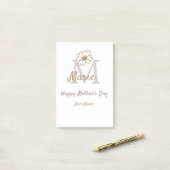 eenvoudig minimaal moedersdag monogram goudgrijs f post-it® notes (Op bureau)