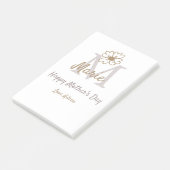 eenvoudig minimaal moedersdag monogram goudgrijs f post-it® notes (Schuin)