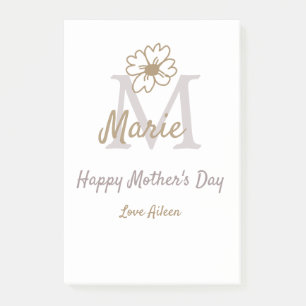 eenvoudig minimaal moedersdag monogram goudgrijs f post-it® notes