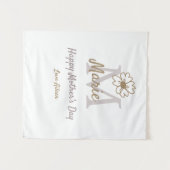 eenvoudig minimaal moedersdag monogram goudgrijs f wandkleed (Voorkant (horizontaal))