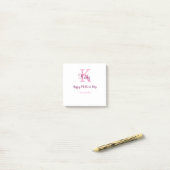 eenvoudig minimaal moedersdag monogram roze naam t post-it® notes (Op bureau)