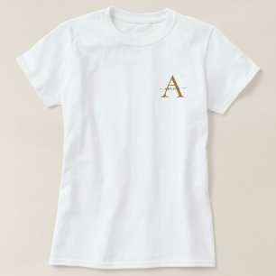 Eenvoudig minimaal monogram, Initiaal T-shirt