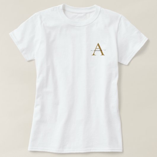 Eenvoudig minimaal monogram, Initiaal T-shirt (Design voorkant)