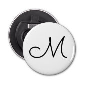 eenvoudig minimaal monogram logo elegant gepersona button flesopener (Voorkant)