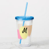 eenvoudig minimaal monogram logo gepersonaliseerd acryl drinkbeker (Achterkant)