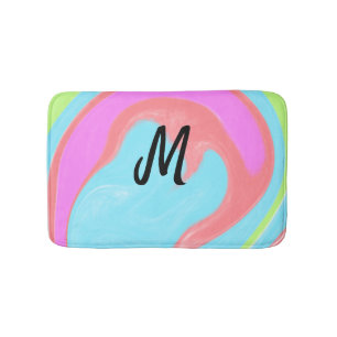 eenvoudig minimaal monogram logo gepersonaliseerd badmat