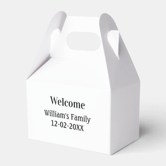 eenvoudig minimaal monogram logo gepersonaliseerd bedankdoosjes (Voorkant Zijde)