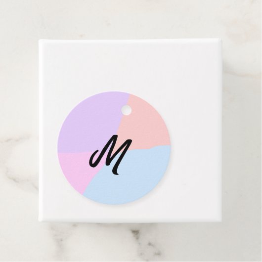 eenvoudig minimaal monogram logo gepersonaliseerd  bedankjes labels (In situ)