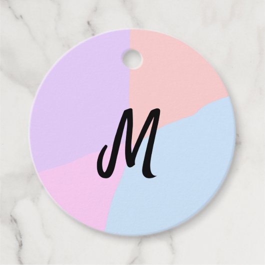 eenvoudig minimaal monogram logo gepersonaliseerd  bedankjes labels (Voorkant)