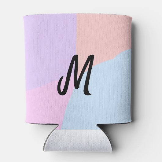 eenvoudig minimaal monogram logo gepersonaliseerd  blikjeskoeler (Achterkant)