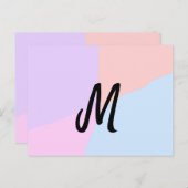 eenvoudig minimaal monogram logo gepersonaliseerd  briefkaart (Voorkant / Achterkant)