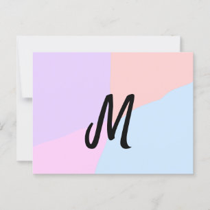 eenvoudig minimaal monogram logo gepersonaliseerd briefkaart