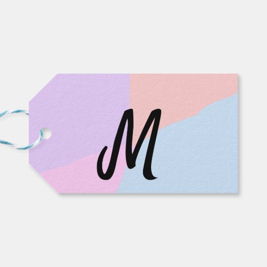 eenvoudig minimaal monogram logo gepersonaliseerd  cadeaulabel (Achterkant Horizontaal)