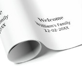 eenvoudig minimaal monogram logo gepersonaliseerd  cadeaupapier (Rol Hoek)