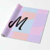 eenvoudig minimaal monogram logo gepersonaliseerd  cadeaupapier (Uitgerold)