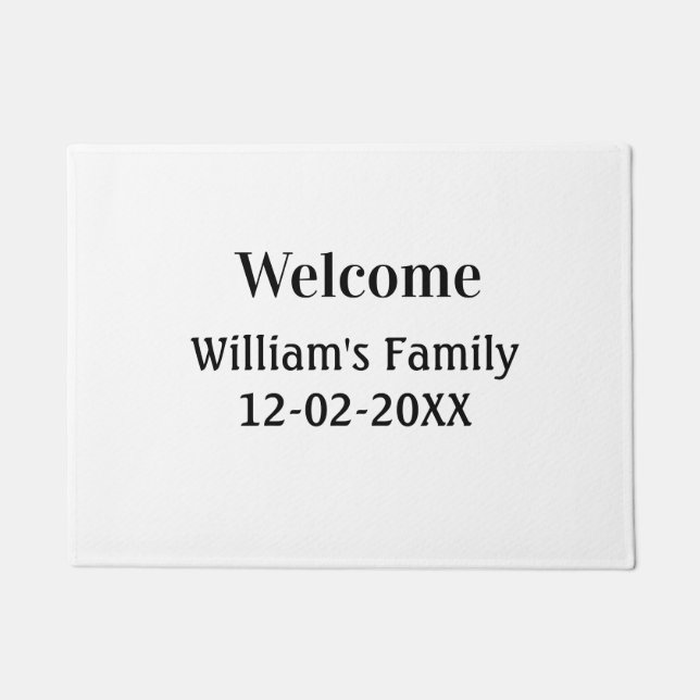 eenvoudig minimaal monogram logo gepersonaliseerd  deurmat (Voorkant)