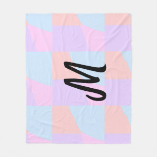 eenvoudig minimaal monogram logo gepersonaliseerd  fleece deken