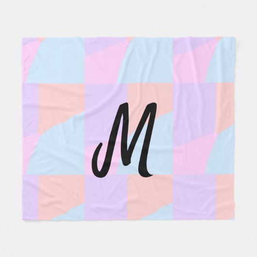 eenvoudig minimaal monogram logo gepersonaliseerd  fleece deken (Voorkant (Horizontaal))