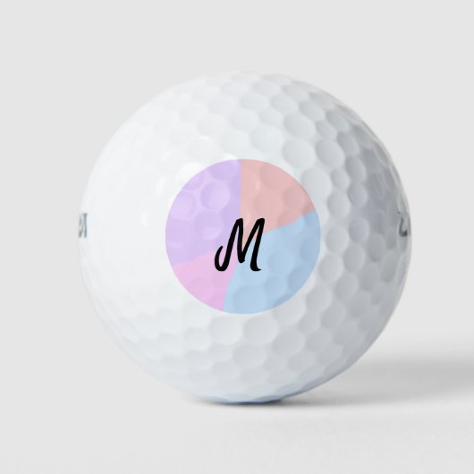 eenvoudig minimaal monogram logo gepersonaliseerd  golfballen (Voorkant)