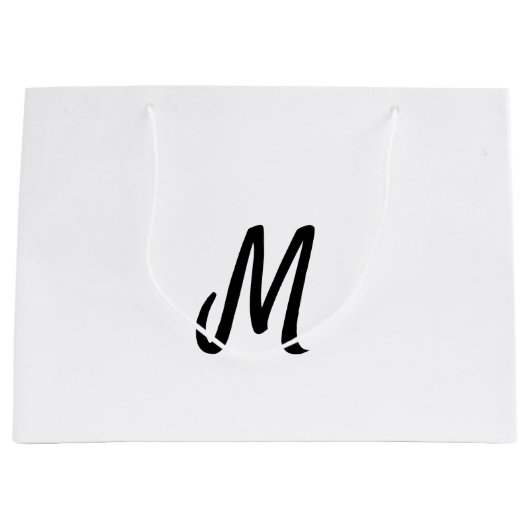 eenvoudig minimaal monogram logo gepersonaliseerd  groot cadeauzakje (Voorkant)