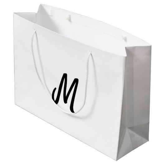 eenvoudig minimaal monogram logo gepersonaliseerd  groot cadeauzakje (Achterkant Gekanteld)