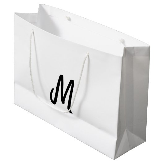 eenvoudig minimaal monogram logo gepersonaliseerd  groot cadeauzakje (Voorkant Gekanteld)
