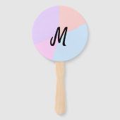 eenvoudig minimaal monogram logo gepersonaliseerd  handwaaier (Achterkant)