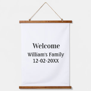eenvoudig minimaal monogram logo gepersonaliseerd hangend wandkleed