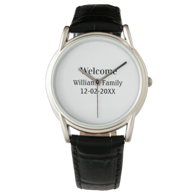 eenvoudig minimaal monogram logo gepersonaliseerd  horloge (Voorkant)