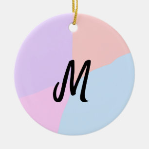 eenvoudig minimaal monogram logo gepersonaliseerd keramisch ornament