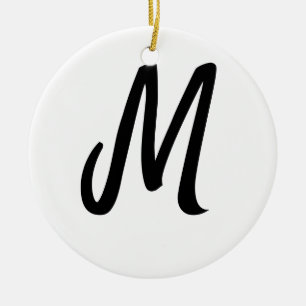 eenvoudig minimaal monogram logo gepersonaliseerd keramisch ornament