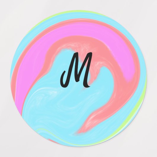 eenvoudig minimaal monogram logo gepersonaliseerd  labels (Design 1)