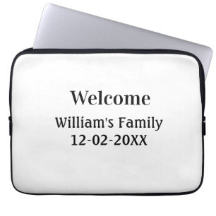 eenvoudig minimaal monogram logo gepersonaliseerd laptop sleeve