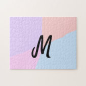 eenvoudig minimaal monogram logo gepersonaliseerd legpuzzel (Horizontaal)