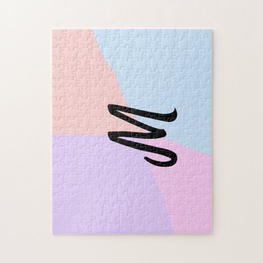 eenvoudig minimaal monogram logo gepersonaliseerd legpuzzel (Verticaal)