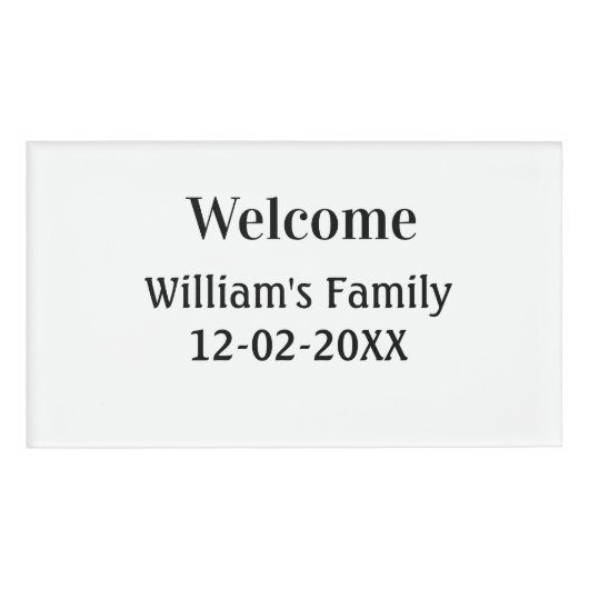 eenvoudig minimaal monogram logo gepersonaliseerd  naambadge (Voorkant)