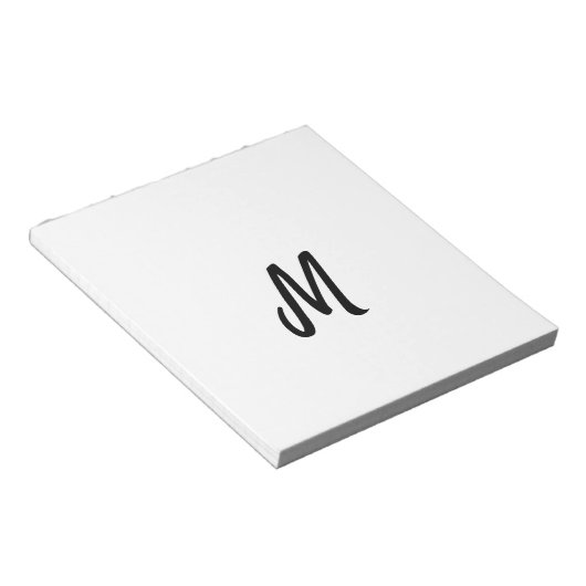 eenvoudig minimaal monogram logo gepersonaliseerd  notitieblok (Schuin)