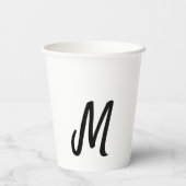 eenvoudig minimaal monogram logo gepersonaliseerd  papieren bekers (Achterkant)