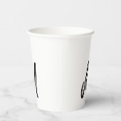 eenvoudig minimaal monogram logo gepersonaliseerd  papieren bekers (Rechts)