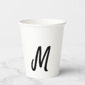 eenvoudig minimaal monogram logo gepersonaliseerd  papieren bekers (Voorkant)