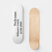 eenvoudig minimaal monogram logo gepersonaliseerd  persoonlijk skateboard (Voorkant)