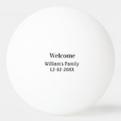 eenvoudig minimaal monogram logo gepersonaliseerd  pingpongbal (Achterkant)