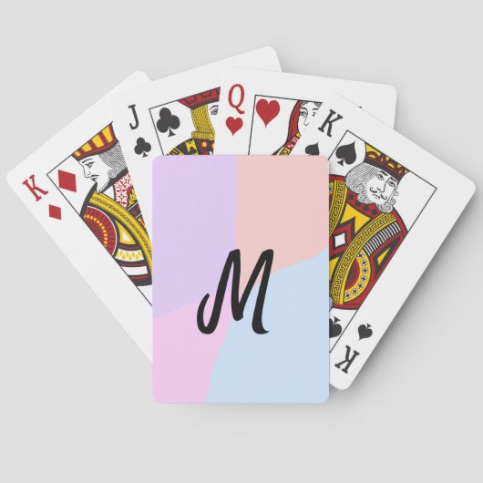 eenvoudig minimaal monogram logo gepersonaliseerd  pokerkaarten (Achterkant)