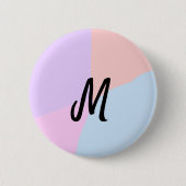 eenvoudig minimaal monogram logo gepersonaliseerd  ronde button 5,7 cm (Voorkant)