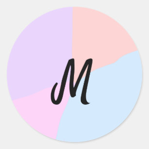 eenvoudig minimaal monogram logo gepersonaliseerd ronde sticker