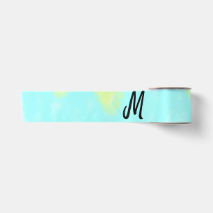 eenvoudig minimaal monogram logo gepersonaliseerd satijnen lint