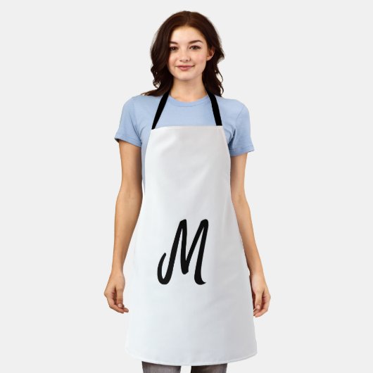 eenvoudig minimaal monogram logo gepersonaliseerd  schort (Gedragen)