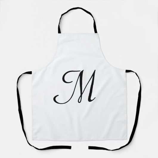 eenvoudig minimaal monogram logo gepersonaliseerd  schort (Voorkant)