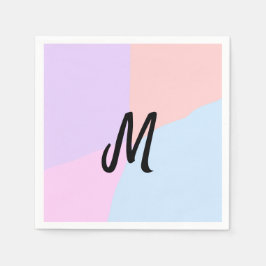 eenvoudig minimaal monogram logo gepersonaliseerd  servet